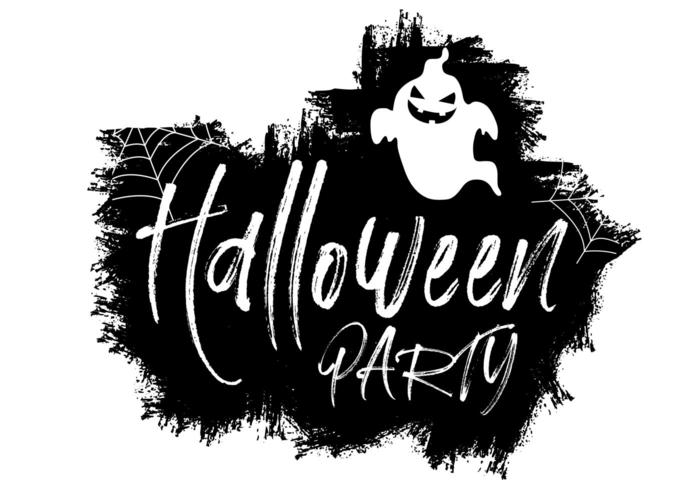 Grunge Halloween background with text and ghost vector