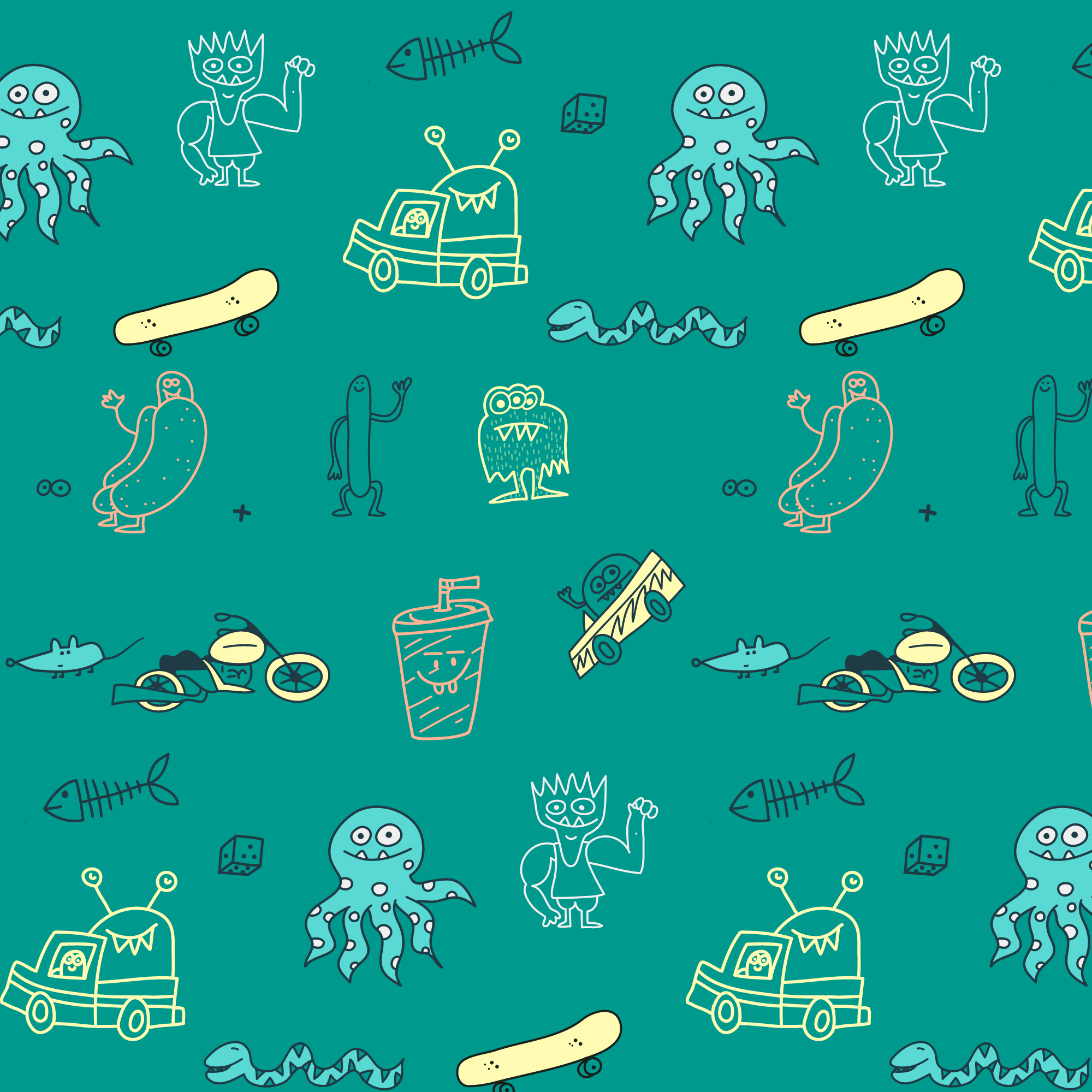 Sea animal pattern background 678837 Vector Art at Vecteezy