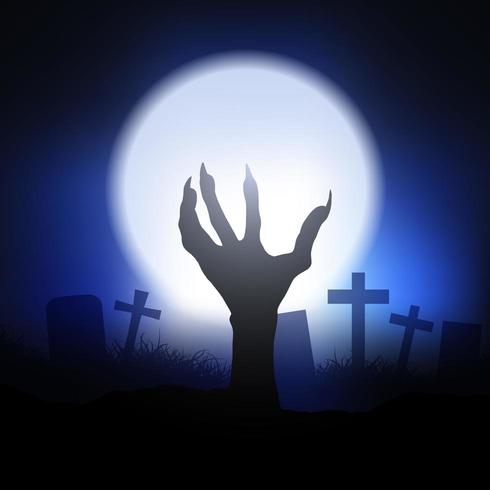 Zombie hand reaching from the ground  vector