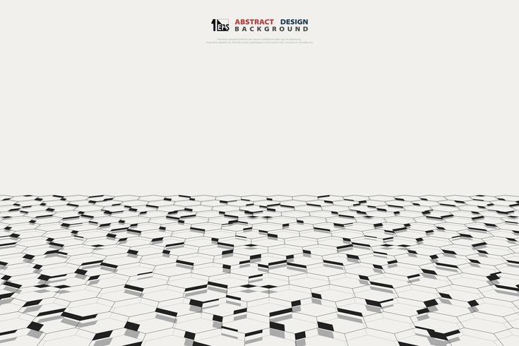 Abstract receding hexagon tech background  vector