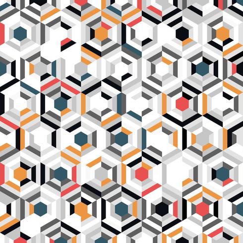 Abstract colorful gradient hexagon mosaic pattern  vector