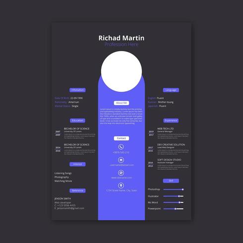 Resume design template vector