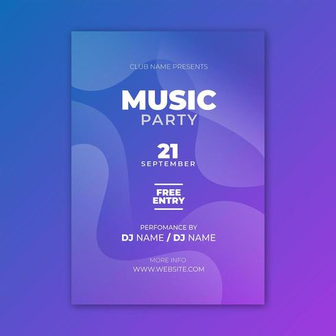 Music Party flyer design template vector