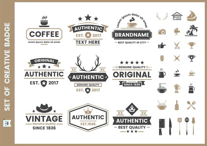 Set of vintage retro badges and elements  vector