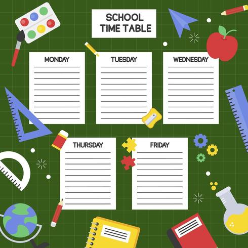 School Fill In Schedule  vector