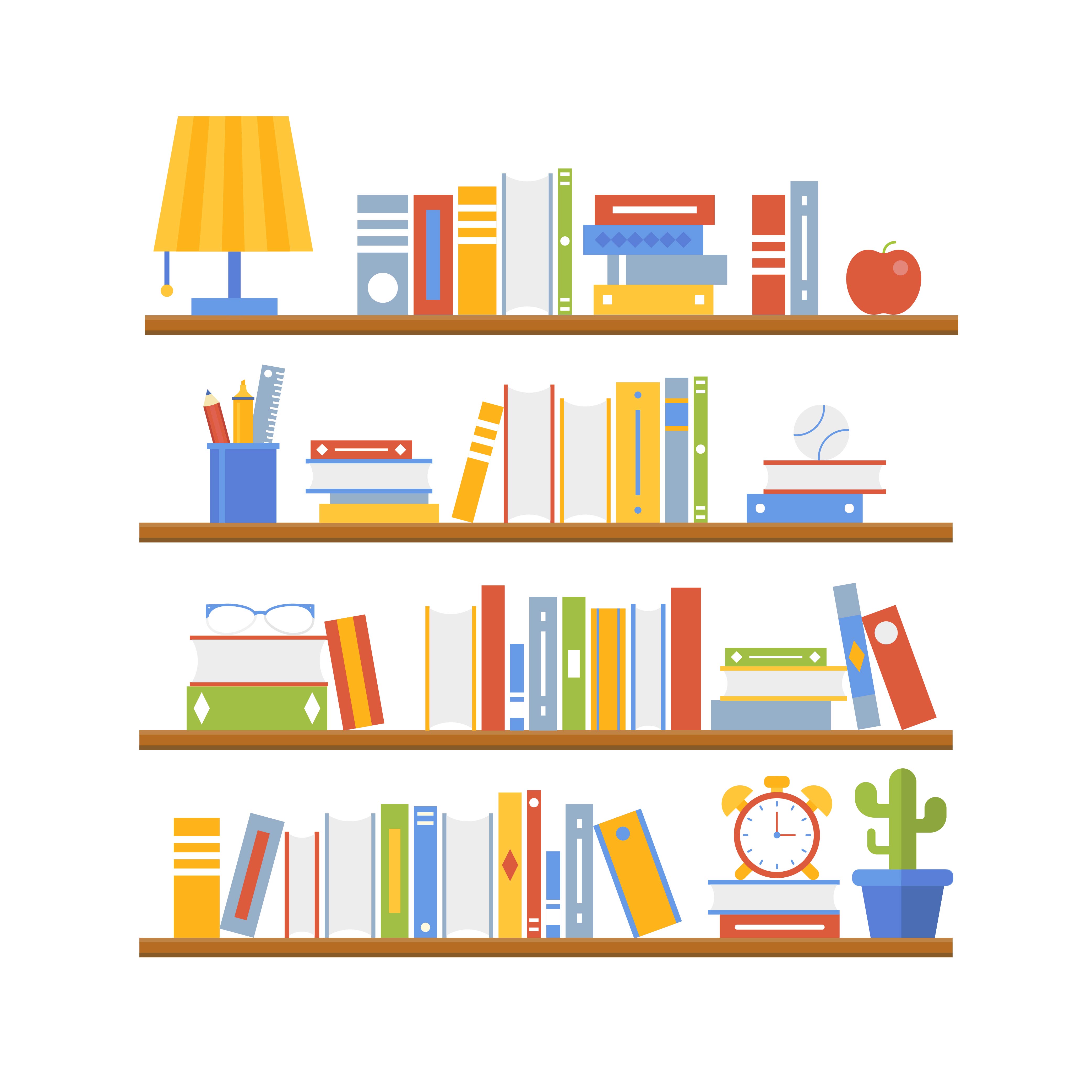 Bookshelf Full Of Books Download Free Vectors Clipart Graphics