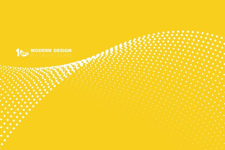 Abstract yellow minimalist white dot wave pattern  vector