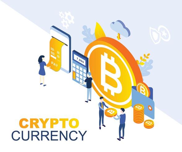 Crypto currency Business Isomertic design vector