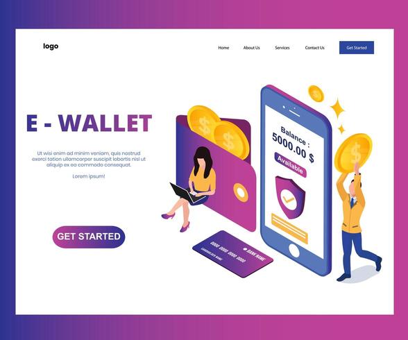 E Wallet Landing Page Isometric Download Free Vectors Clipart Graphics Vector Art