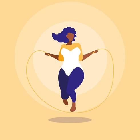 woman exercising body positive power vector