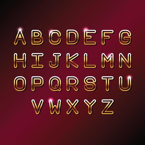 Alfabeto de letras VIP ORO vector