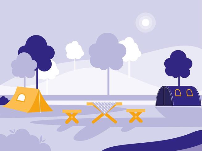 empty camping site  vector