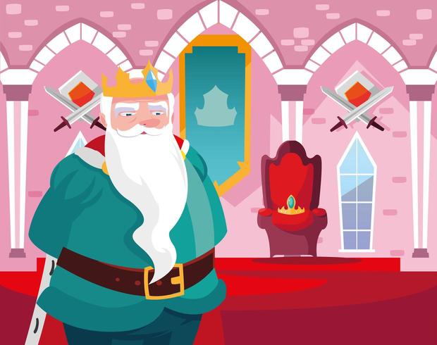 king in the castle fairytale with decoration vector