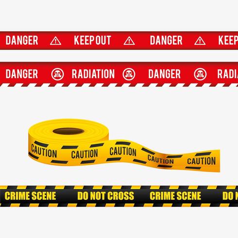 Caution tape set vector