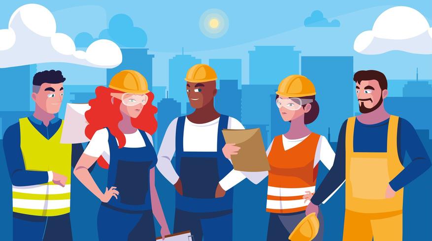 Set of professional workers design vector