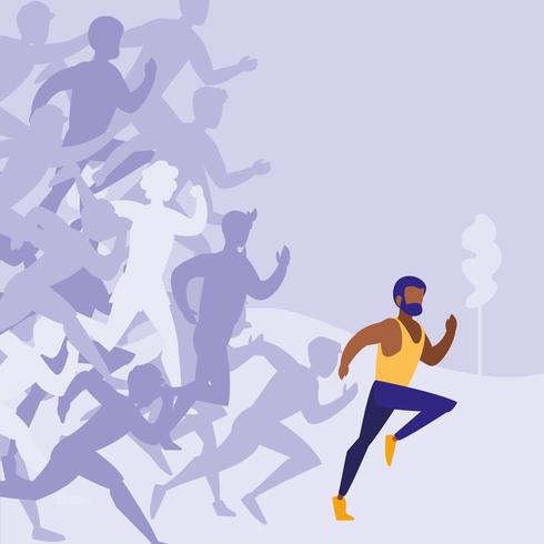 Personaje de avatar de carrera de atletismo masculino vector