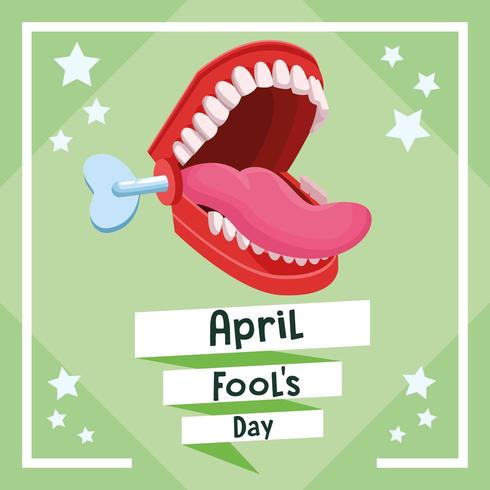 April fools day card vector