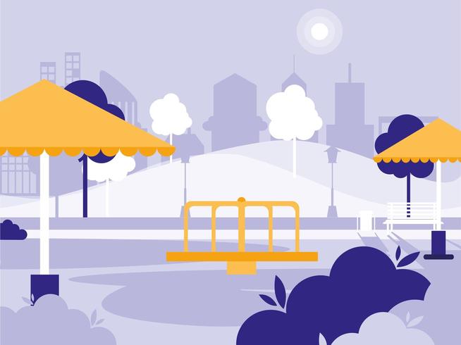 park with playground isolated icon vector