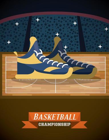 Cartel del juego de campeonato de baloncesto vector