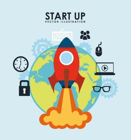 Start up business design collage vector
