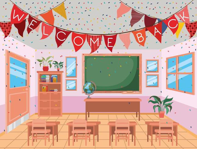 Welcome Back School Classroom  vector