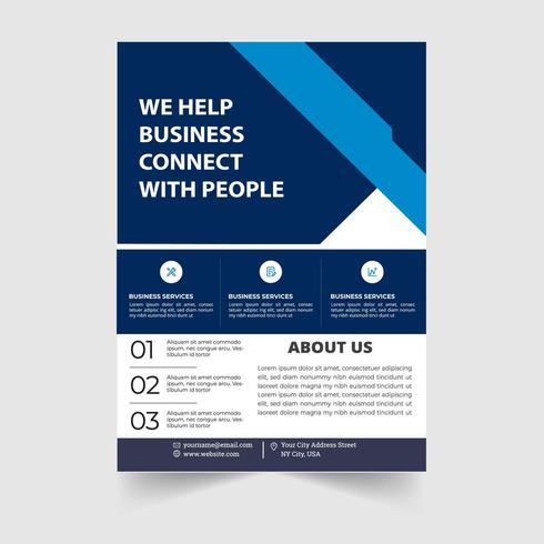 Corporate Flyer Template Blue vector