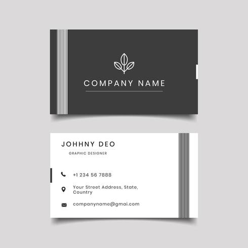 Grey Leaf business card modern design  vector