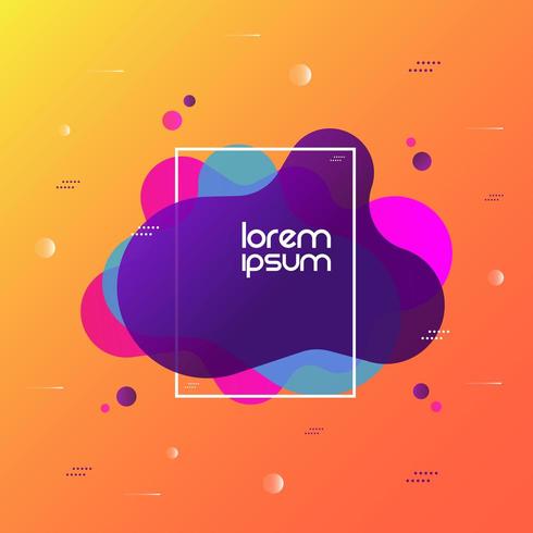 Abstract liquid shape with fluid background  vector