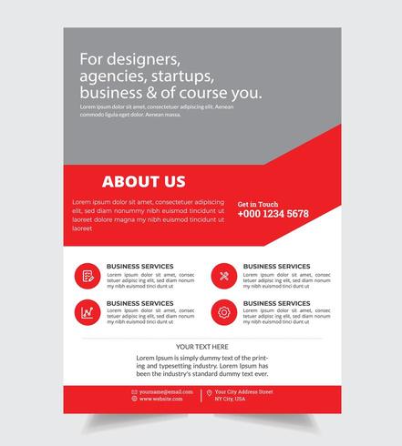 About Us Corporate Flyer Business Design vector