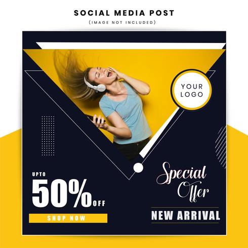 Modern style sale social web banner vector