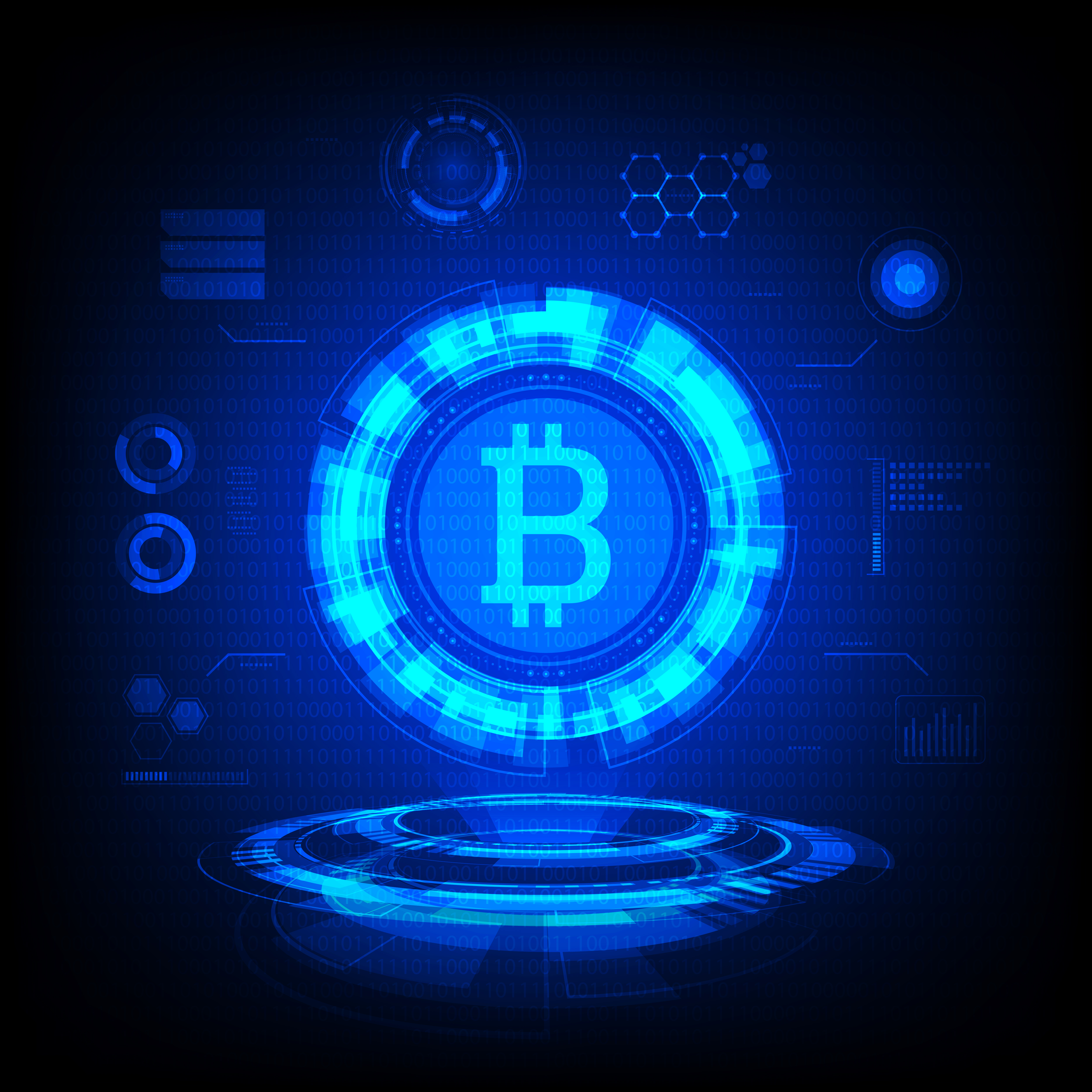 Bitcoin symbol Hologram 679618 Vector Art at Vecteezy