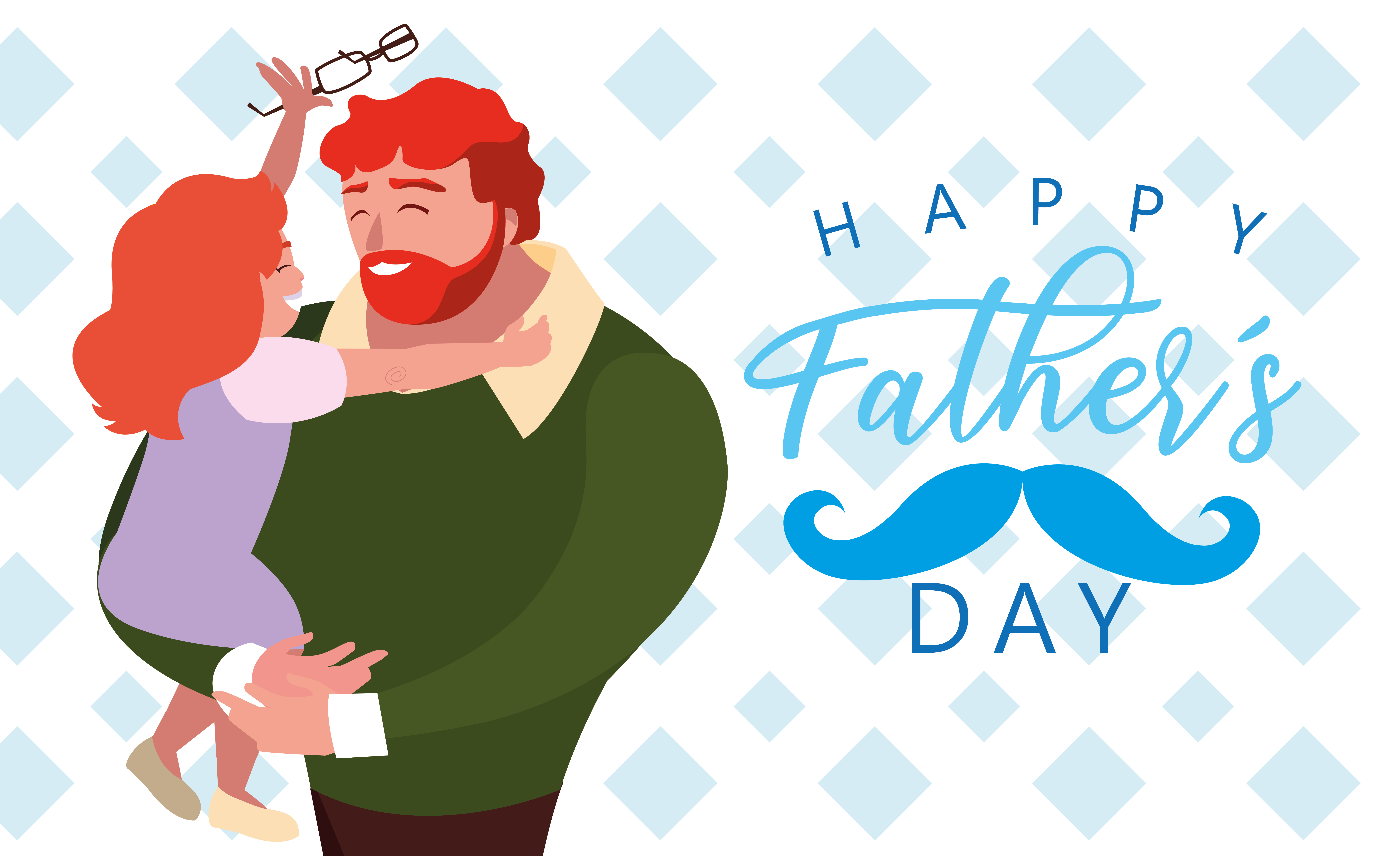 happy father day card with dad and daughter 679623 Vector Art at Vecteezy