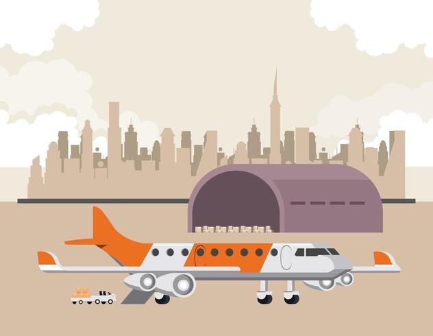 Commercial airplane cartoon  vector