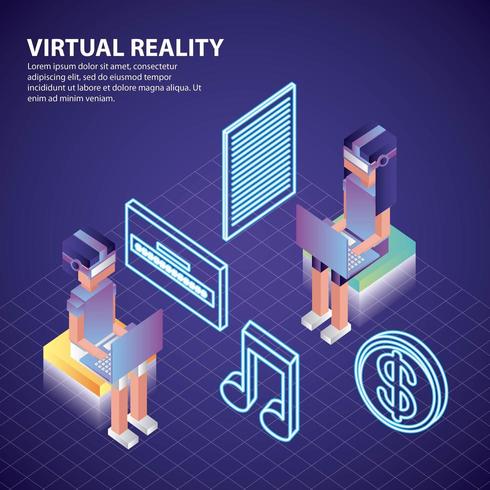 virtual reality isometric vector