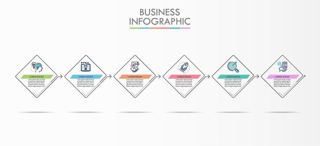 Business Timeline Square Infographic Template vector