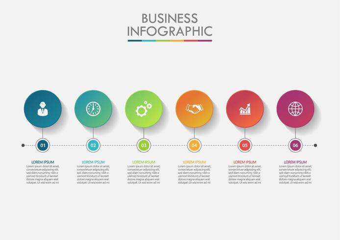 Business data circle timeline infographic vector