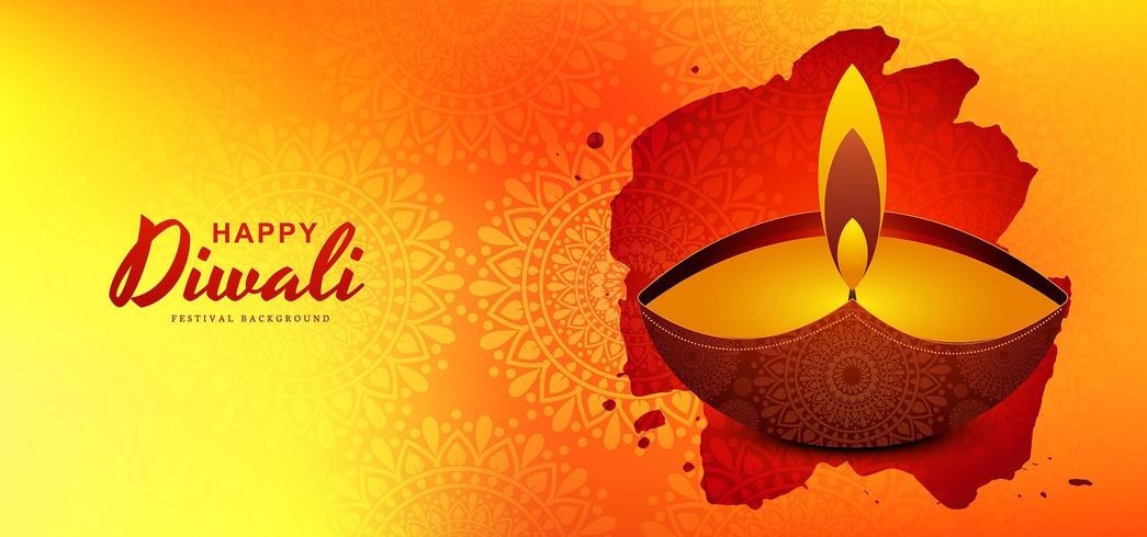 Stylish diwali festival greeting card design background vector