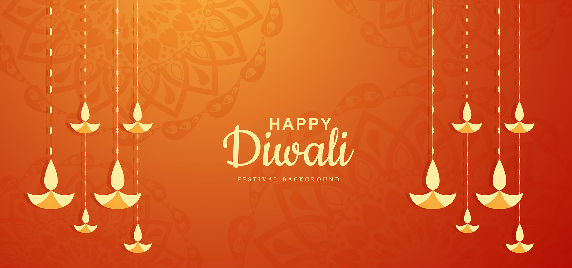 Hanging diwali diya card festival background illustration 679787