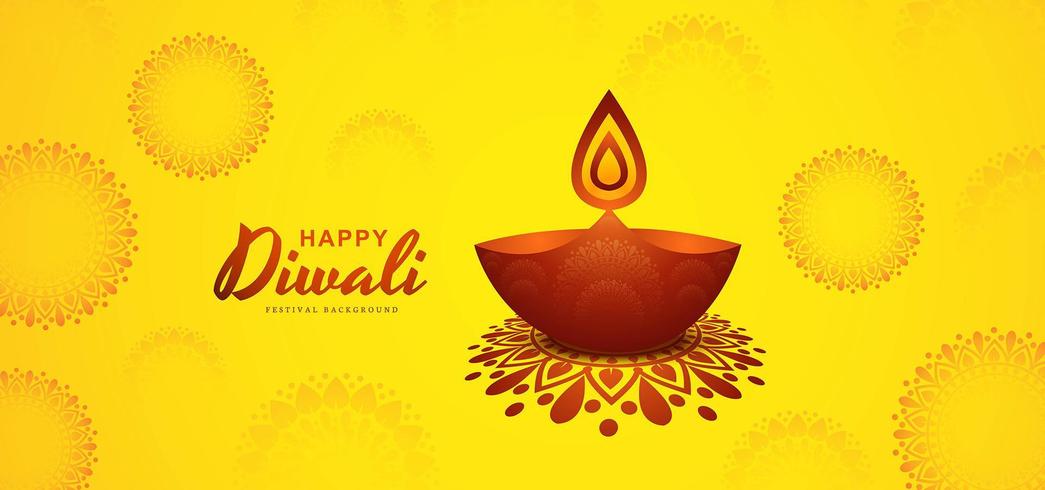 Sunshine Diwali festival with Diwali elements vector