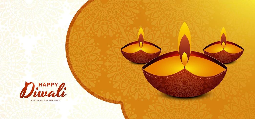 Creative flat style diwali greeting background vector