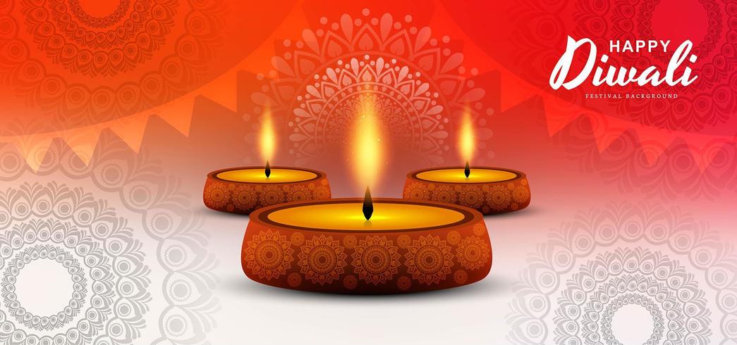 Diwali festival holiday design with Indian Rangoli background vector