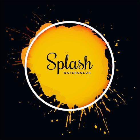 Diseño de marco acuarela naranja splash grunge vector