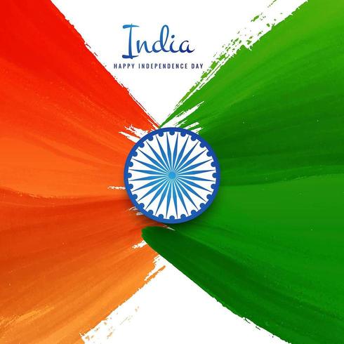 Watercolor background. Indian Flag for Indian Independence Day vector