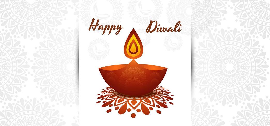 Diseño hermoso del fondo del festival de diwali diya vector