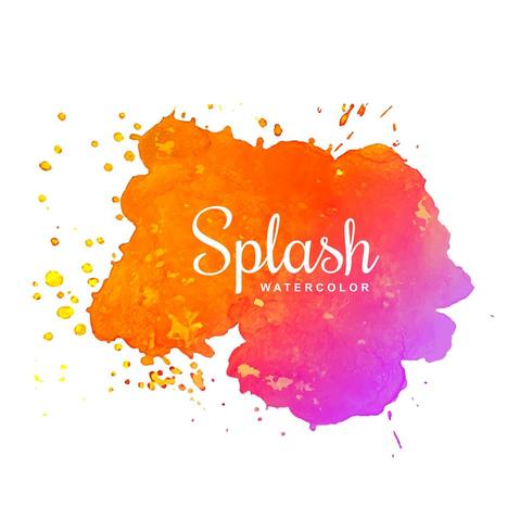 Watercolor splash colorful blot ink  vector