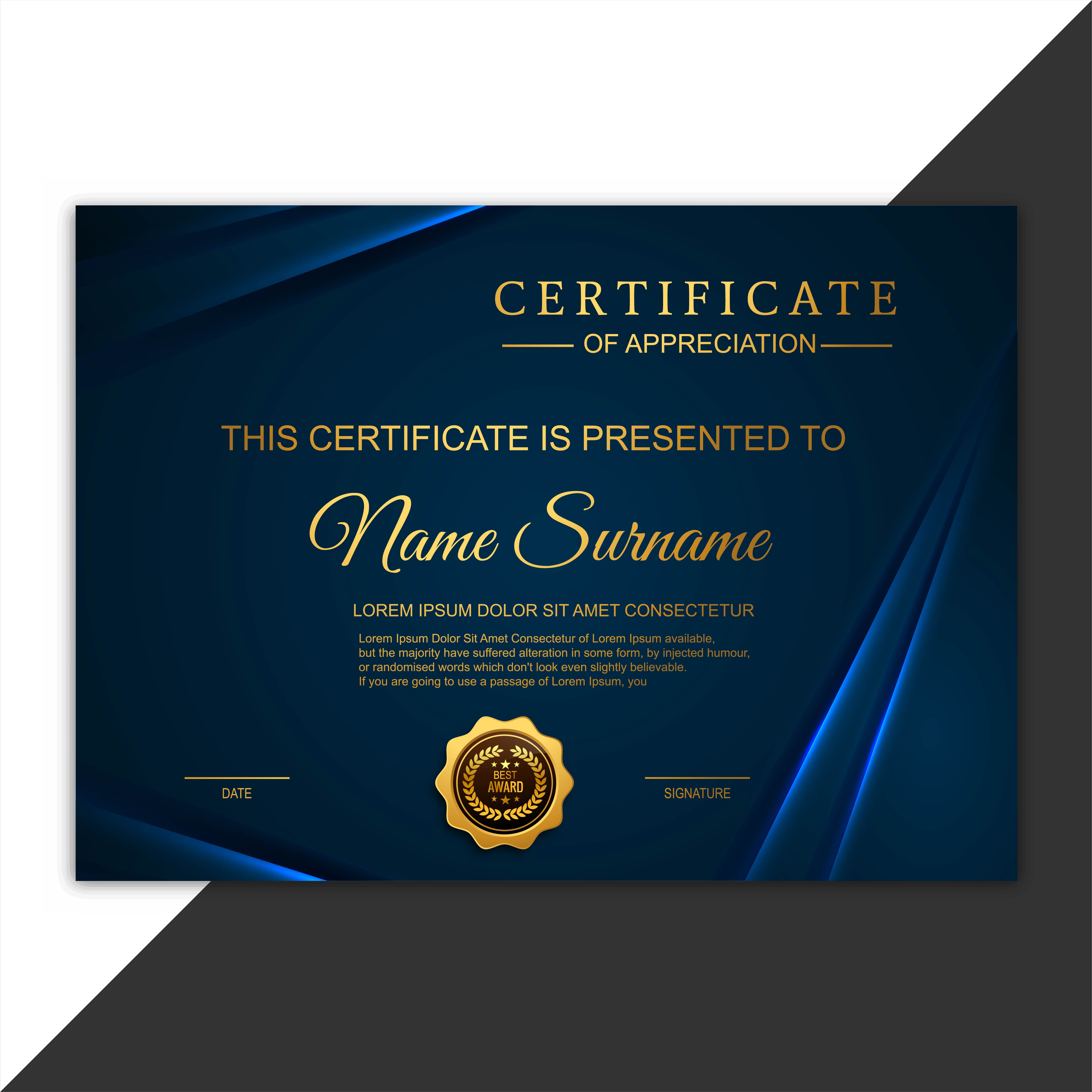 Abstract Creative Certificate Of Appreciation Award Template 679904