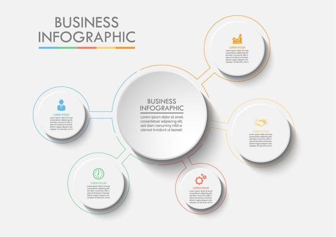 Círculo de negocios web infografía vector