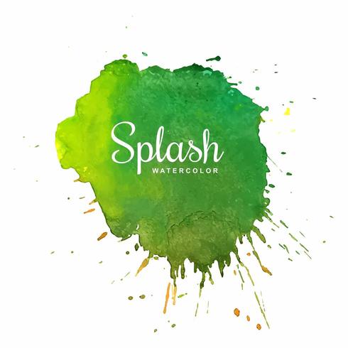 Green splash watercolor blot design  vector