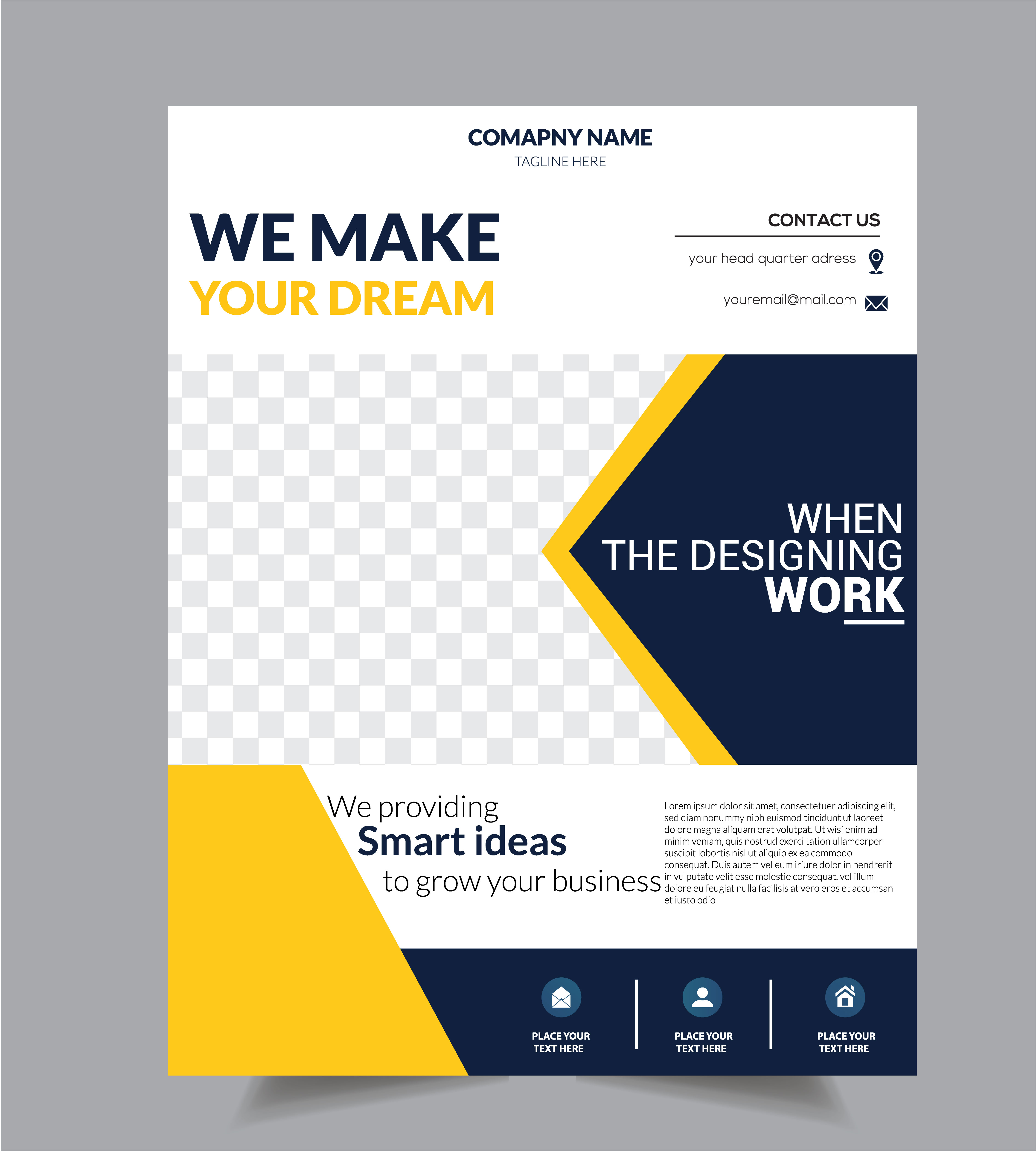 Corporate Business Flyer brochure Design Template 22 Vector With Regard To Quarter Page Flyer Template