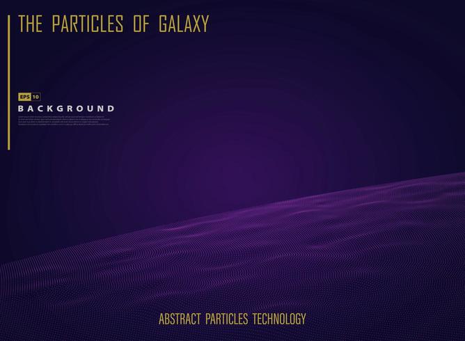 Partículas galaxiales del universo en luz nocturna púrpura vector